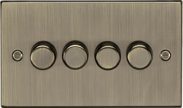 Knightsbridge MLA CS2194AB 4G 2 - way Intelligent Dimmer - Square Edge Antique Brass (Replaces CS2184AB) - Knightsbridge MLA - Falcon Electrical