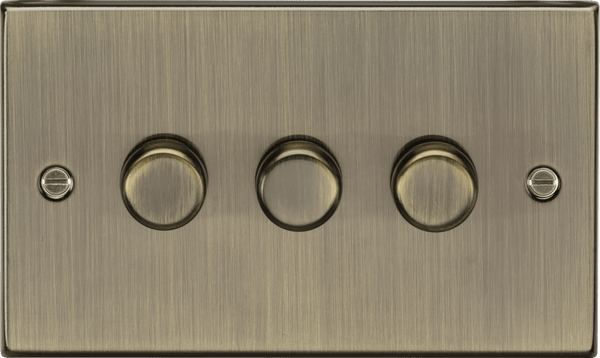 Knightsbridge MLA CS2193AB 3G 2 - way Intelligent Dimmer - Square Edge Antique Brass (Replaces CS2183AB) - Knightsbridge MLA - Falcon Electrical