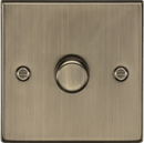 Knightsbridge MLA CS2191AB 1G 2 - way 10 - 200W (5 - 150W LED) Intelligent Dimmer - Square Edge Antique Brass (Was CS2181AB) - Knightsbridge MLA - Falcon Electrical