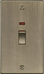 Knightsbridge MLA CS82MNAB 45A 2G DP switch with neon - antique brass - Knightsbridge MLA - Falcon Electrical