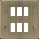 Knightsbridge MLA GDCS6AB 6G grid faceplate - antique brass - Knightsbridge MLA - Falcon Electrical