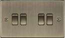 Knightsbridge MLA CS41AB 10AX 4G 2 Way Plate Switch - Square Edge Antique Brass - Knightsbridge MLA - Falcon Electrical