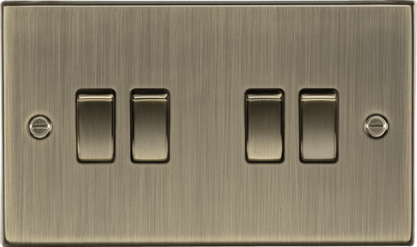 Knightsbridge MLA CS41AB 10AX 4G 2 Way Plate Switch - Square Edge Antique Brass - Knightsbridge MLA - Falcon Electrical