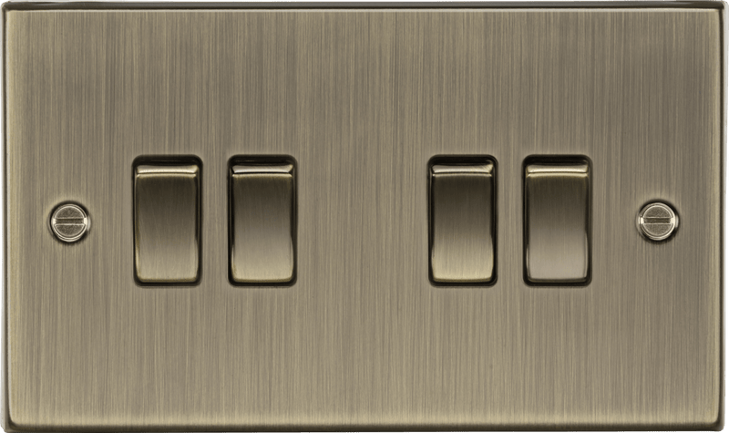 Knightsbridge MLA CS41AB 10AX 4G 2 Way Plate Switch - Square Edge Antique Brass - Knightsbridge MLA - Falcon Electrical