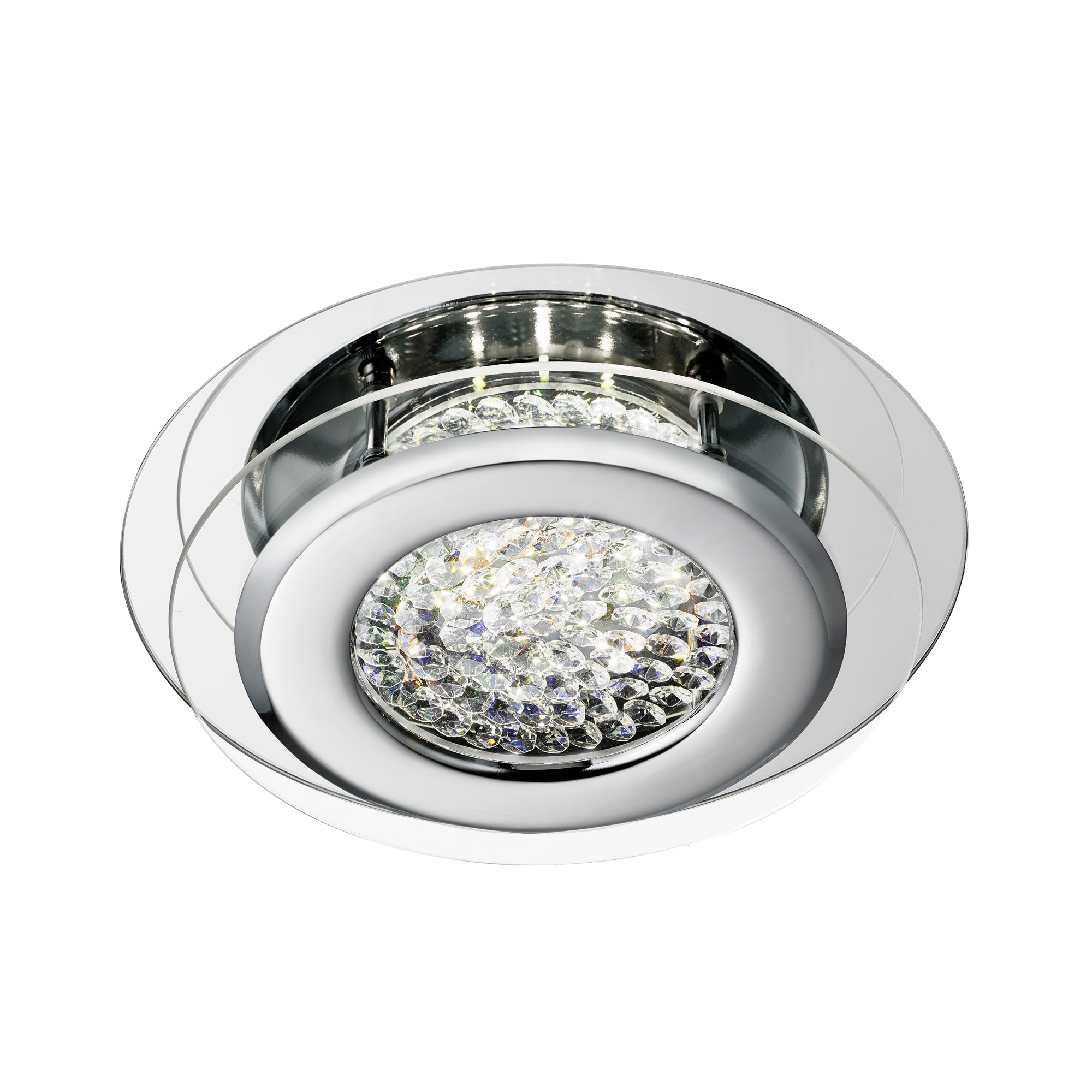 Searchlight 1692CC Vesta LED Flush - Chrome & Clear Crystal ...