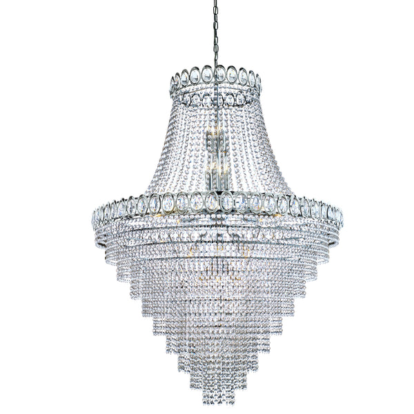 Searchlight 1711-102CC Louis Phillipe  28Lt Chandelier - Chrome Metal & Crystal