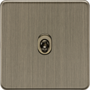 Knightsbridge MLA Screwless SF1TOGAB 10AX 1G 2-way Toggle Switch - Antique Brass