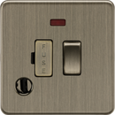 Knightsbridge MLA Screwless SF6300FAB 13A Switched Fused Spur with Neon and Flex Outlet - Antique Brass