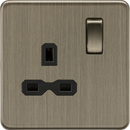 Knightsbridge MLA Screwless SFR7000AB 13A 1G DP Switched Socket - Antique Brass