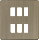 Knightsbridge MLA  GDSF006AB 6G Grid Faceplate - Antique Brass