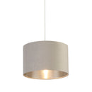 Searchlight 21027GY Drum Shade - Light Grey Velvet with Silver Inner Dia.28cm - Searchlight - Falcon Electrical UK