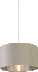 Searchlight 21035GY Drum Shade - Light Grey Velvet with Silver Inner Dia.38cm