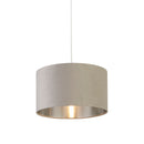 Searchlight 21035GY Drum Shade - Light Grey Velvet with Silver Inner Dia.38cm