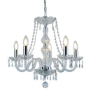 Searchlight 215-5 Hale  5Lt Chandelier - Chrome Metal & Clear Crystal
