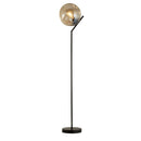 Searchlight 22122-1BK Punch Floor Lamp - Black Metal & Champagne Punched Glass