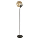 Searchlight 22122-1BK Punch Floor Lamp - Black Metal & Champagne Punched Glass