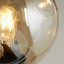 Searchlight 22122-1BK Punch Floor Lamp - Black Metal & Champagne Punched Glass