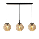Searchlight 22123-3BK Punch 3Lt Bar Pendant- Black Metal & Champagne Punched Glass
