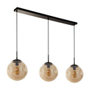 Searchlight 22123-3BK Punch 3Lt Bar Pendant- Black Metal & Champagne Punched Glass
