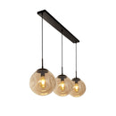 Searchlight 22123-3BK Punch 3Lt Bar Pendant- Black Metal & Champagne Punched Glass