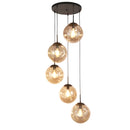 Searchlight 22123-5BK Punch 5Lt Multi-Drop - Black Metal & Champagne Punched Glass