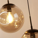 Searchlight 22123-5BK Punch 5Lt Multi-Drop - Black Metal & Champagne Punched Glass