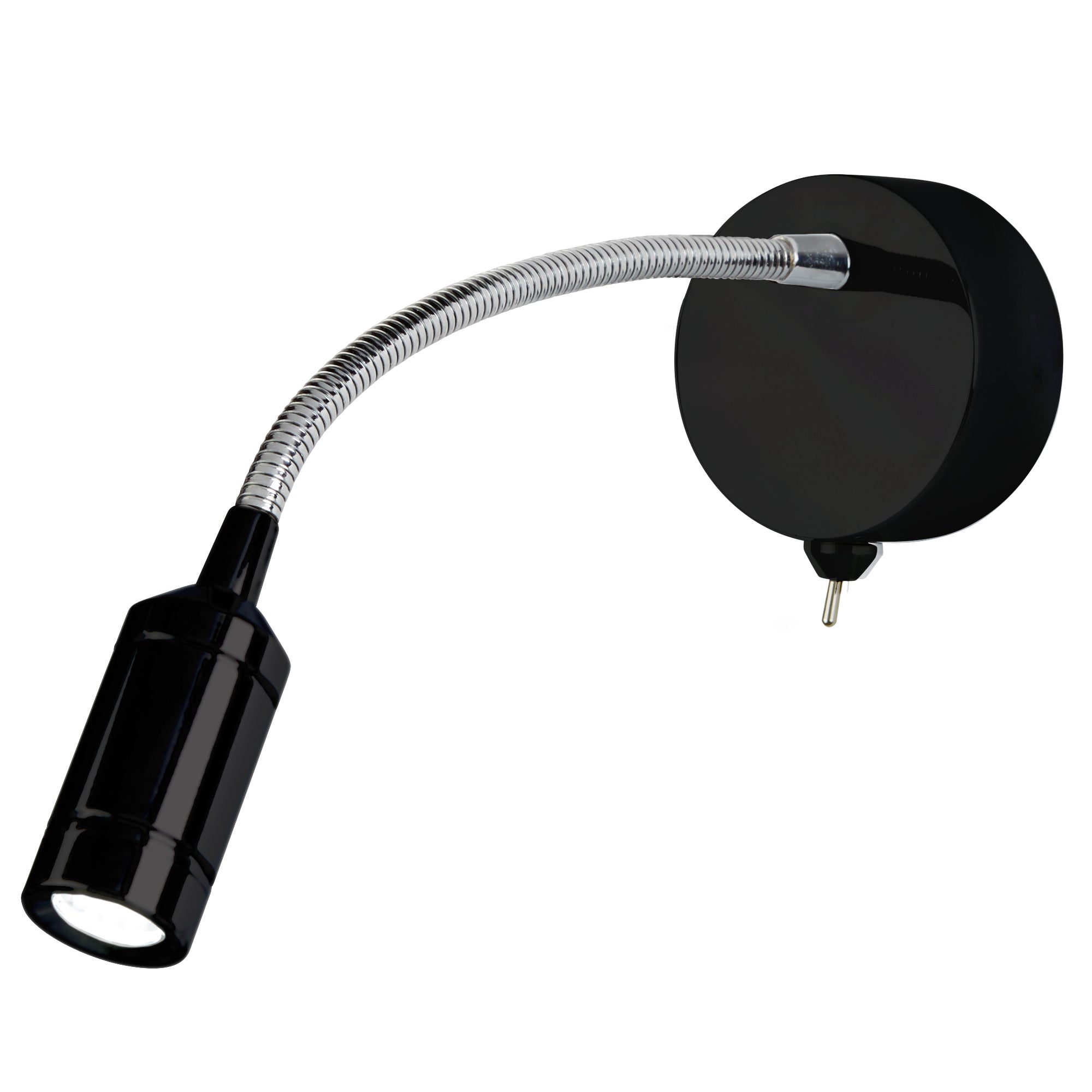 Searchlight 2256BK Flexy Wall Light - Chrome & Matt Black Metal ...