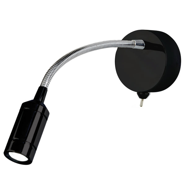 Searchlight 2256BK Flexy Wall Light - Chrome & Matt Black Metal