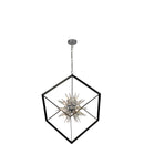 Searchlight 22606-1BK Stellar 6Lt Pendant- Black Metal & Crystal Glass