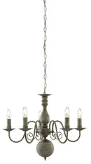 Searchlight 2265-5GY Greythorne 5Lt Pendant - Textured Grey Metal