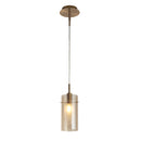 Searchlight 2301CP Duo III Pendant - Bronze Metal & Champagne Glass