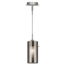 Searchlight 2301SM Duo II Pendant - Satin Silver & Smoked Glass