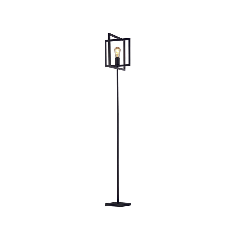 Searchlight 23202-1BK Plaza Floor Lamp - Matt Black Metal