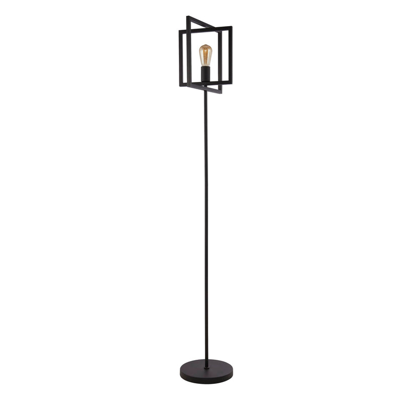 Searchlight 23202-1BK Plaza Floor Lamp - Matt Black Metal