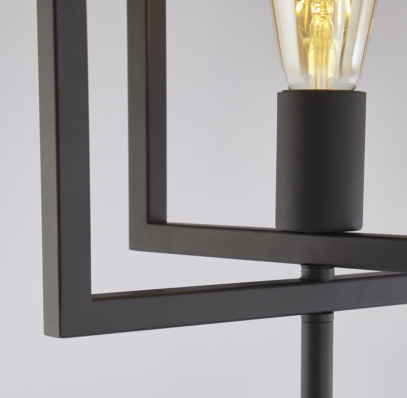 Searchlight 23202-1BK Plaza Floor Lamp - Matt Black Metal