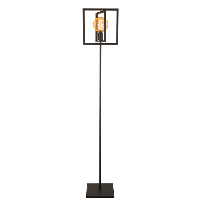 Searchlight 23202-1BK Plaza Floor Lamp - Matt Black Metal