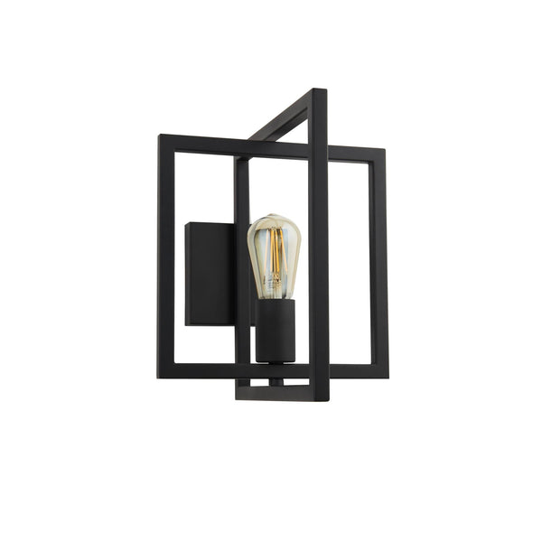 Searchlight 23203-1BK Plaza Wall Light - Matt Black Metal