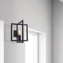 Searchlight 23203-1BK Plaza Wall Light - Matt Black Metal