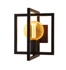 Searchlight 23203-1BK Plaza Wall Light - Matt Black Metal
