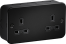 Knightsbridge MLA MR9000UTB Metalclad 13A 2G Unswitched Socket - Textured Sand Black Finish