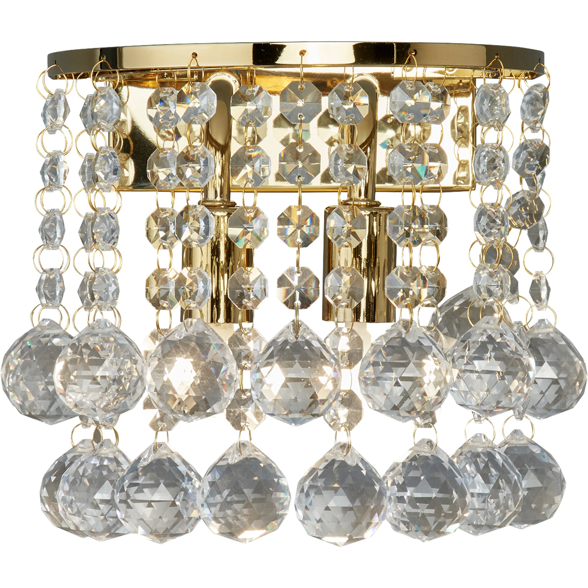 Searchlight 2402-2GO Hanna 2Lt Wall Light - Gold Metal & Clear Crystal ...