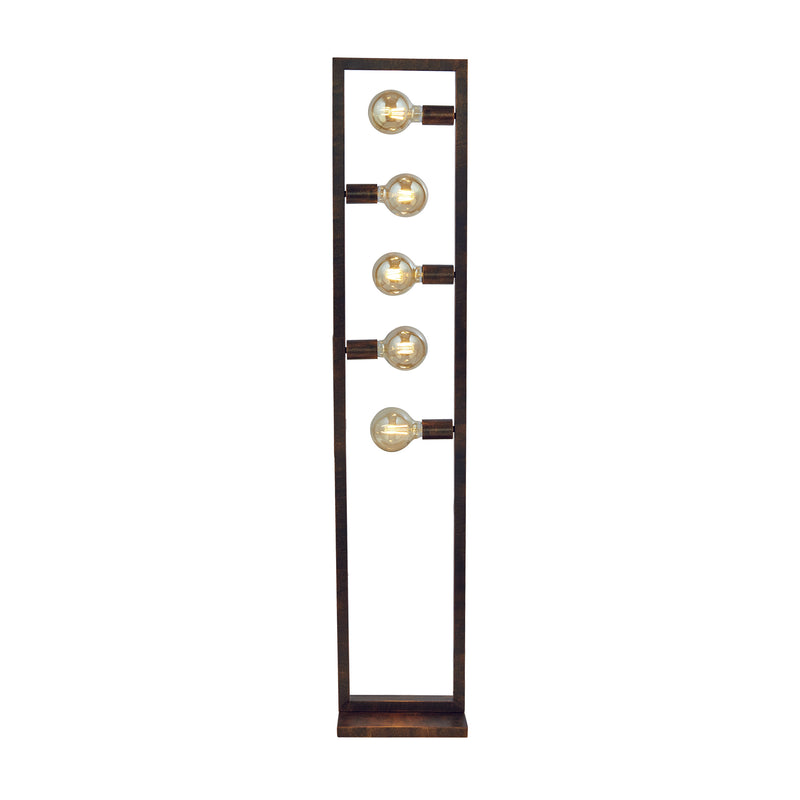Searchlight 24101-5RU Oblong 5Lt Floor Lamp - Rustic Brown Metal