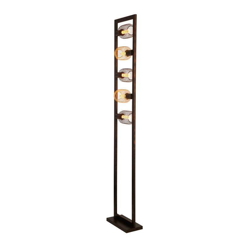 Searchlight 24101-5RU Oblong 5Lt Floor Lamp - Rustic Brown Metal