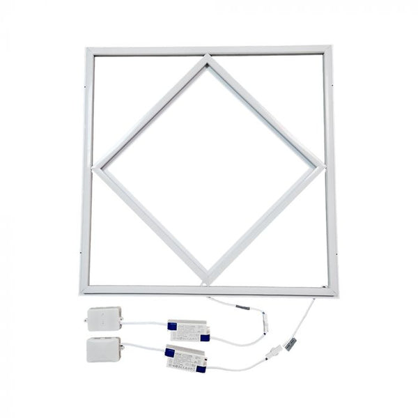 V - Tac VT - 6169 64W LED DIAMOND - IN - SQUARE PANEL LIFUD DRIVER+QC 595x595MM FLICKER FREE 6500K+BLUE - V - TAC - Falcon Electrical