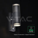 V- tac 24307 VT-10175PIR GU10 Wall Light Holder Double Head IP44 PIR Sensor - V-TAC - Falcon Electrical