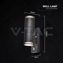 V- tac 24307 VT-10175PIR GU10 Wall Light Holder Double Head IP44 PIR Sensor - V-TAC - Falcon Electrical