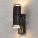 V- tac 24307 VT-10175PIR GU10 Wall Light Holder Double Head IP44 PIR Sensor - V-TAC - Falcon Electrical