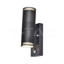 V- tac 24307 VT-10175PIR GU10 Wall Light Holder Double Head IP44 PIR Sensor - V-TAC - Falcon Electrical
