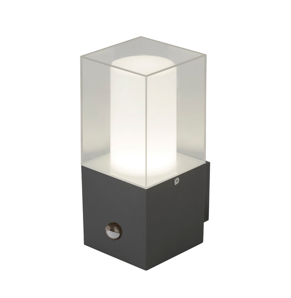 Searchlight 2581GY Granada Wall Light - Grey Metal, White & Clear Polycarbonate