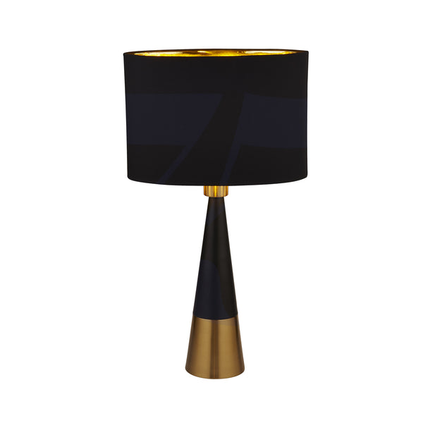 Searchlight 2743BGO Chloe Table Lamp - Antique Copper & Oval Black Shade